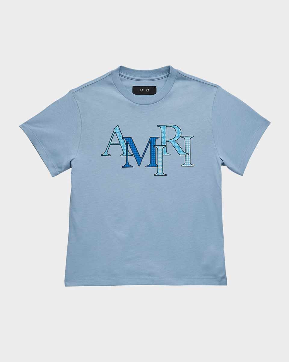 Kid's Staggered Logo Short-Sleeve T-Shirt, Size 4-12